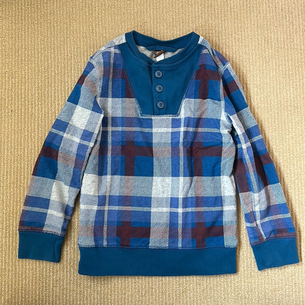 Tea collection tartan popover sweater